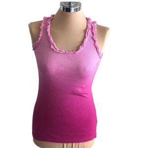 Allen B. Ruffle Tank Top Out of the town Festival Fuchsia  Pink Sz. S